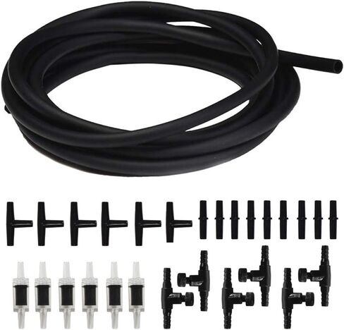 أنابيب خطوط الطيران القياسية JIH بطول 25 قدم سوداء مع موصلات وصمامات فحص وصمامات التحكم لأحواض المياه والأرضيات المائية in Kuwait