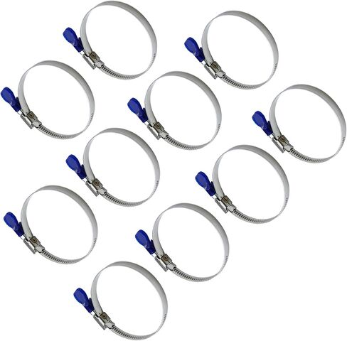 70127 2-1/2 Inch Key Hose Clamp,Thumb Screw Key Adjustable Stainless Steel Hose Clamps,Pipe Clamp,RV Clamp, Worm Gear Clamp Fits for Dryer Vent Hose,Air Ducting,Fuel Line,Plumbing(10 Pcs) in Kuwait