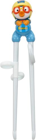 Pororo Kids Training Chopsticks for Toddler Edison Non Slip Right handed Baby Training for Beginners with Silicone Rings 3 years and up in Saudi Arabia