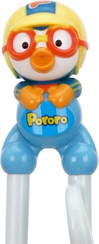 Pororo Kids Training Chopsticks for Toddler Edison Non Slip Right handed Baby Training for Beginners with Silicone Rings 3 years and up in Saudi Arabia