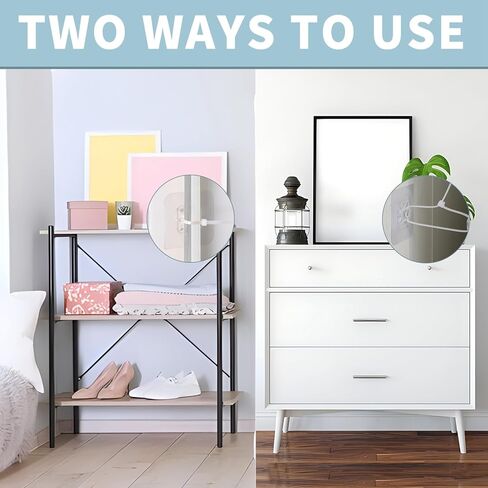 60 Pcs Furniture Anchors for Baby Proofing, No Drill Upgraded Furniture Wall Anchor Anti Tip Furniture Anchors with 60 Pcs Nylon Straps Prevent Falling for Child Safety in Kuwait