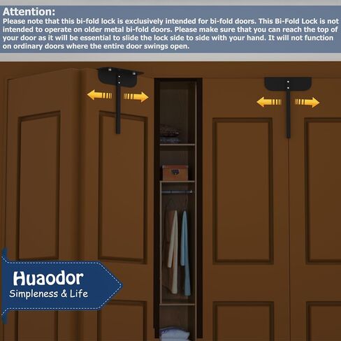 قفل باب معدني ثنائي الطي من Huaodor - قفل باب خزانة ثنائي الطي قابل للتعديل (يناسب باب ثنائي الطي مقاس 0.6 بوصة - 2 بوصة) قفل أمان للأطفال ذو باب ثنائي الطي - يحافظ على الأطفال والحيوانات الأليفة بعيدًا عن الخطر، لا حاجة للتثبيت (أبيض، 2) in Saudi Arabia