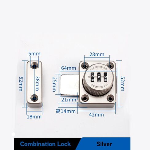 Combination Lock with Passcode 3 Digit Zinc Alloy Material Keyless Entry Rotating Bolt Baby Safty Ideal for Your Personal Belongings Like Suitcases Storage Lockers Shoe Cabinets Closet in Kuwait