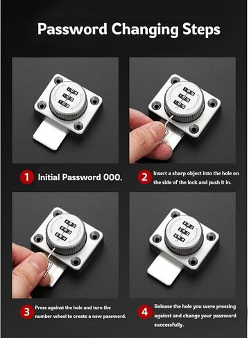 Combination Lock with Passcode 3 Digit Zinc Alloy Material Keyless Entry Rotating Bolt Baby Safty Ideal for Your Personal Belongings Like Suitcases Storage Lockers Shoe Cabinets Closet in Kuwait