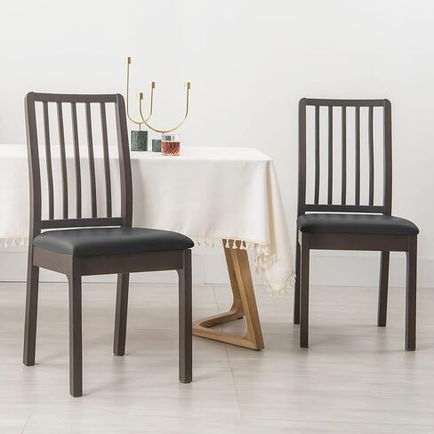 FORCHEER PU Dining Chair Seat Cover Set of 6 Waterproof Dining Chair Covers Leather Chair seat Covers for Dining Room Removable Washable Chair Seat Slipcovers Protector Rear(PU-Black) in Saudi Arabia