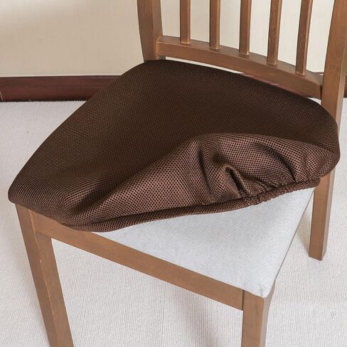 FORCHEER PU Dining Chair Seat Cover Set of 6 Waterproof Dining Chair Covers Leather Chair seat Covers for Dining Room Removable Washable Chair Seat Slipcovers Protector Rear(PU-Black) in Saudi Arabia
