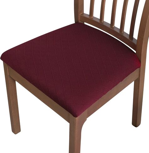 FORCHEER PU Dining Chair Seat Cover Set of 6 Waterproof Dining Chair Covers Leather Chair seat Covers for Dining Room Removable Washable Chair Seat Slipcovers Protector Rear(PU-Black) in Saudi Arabia