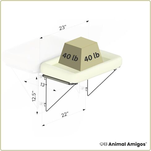 مجثم نافذة للقطط من Animal Amigos، أرجوحة نافذة للقطط - للقطط والقطط الكبيرة، لحمامات الشمس والقيلولة والإطلالة - دعم إطار معدني بنسبة 100% من الأسفل، مع سرير قطيفة للحيوانات الأليفة وأكواب شفط قوية in Saudi Arabia