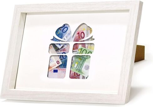 Christmas Money Gift Picture Frame,Wooden Money Frame Creative Birthday Gifts Money Gift Frame,A5 Wood Frame Money Gift Idea for Baby Shower Girls Boys Friends Family Photo Frame 6.7x9.0 inch (gift) in Kuwait