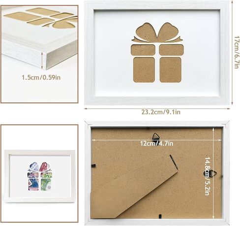 Christmas Money Gift Picture Frame,Wooden Money Frame Creative Birthday Gifts Money Gift Frame,A5 Wood Frame Money Gift Idea for Baby Shower Girls Boys Friends Family Photo Frame 6.7x9.0 inch (gift) in Kuwait