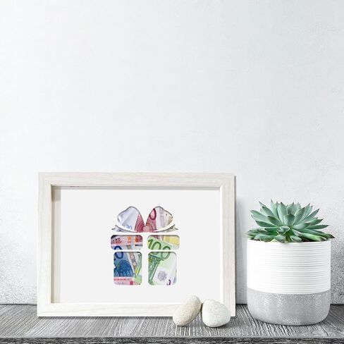 Christmas Money Gift Picture Frame,Wooden Money Frame Creative Birthday Gifts Money Gift Frame,A5 Wood Frame Money Gift Idea for Baby Shower Girls Boys Friends Family Photo Frame 6.7x9.0 inch (gift) in Kuwait