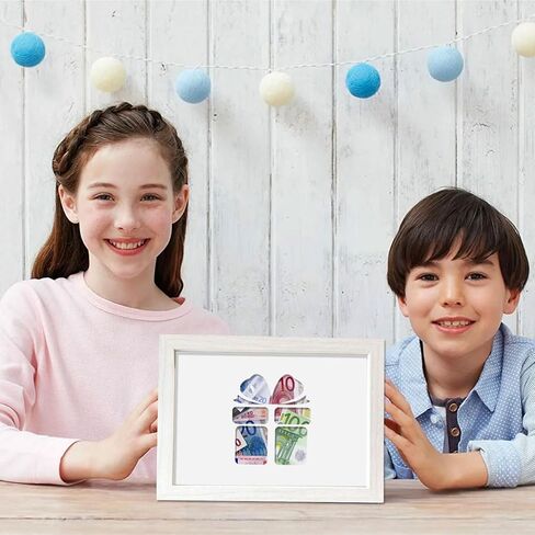 Christmas Money Gift Picture Frame,Wooden Money Frame Creative Birthday Gifts Money Gift Frame,A5 Wood Frame Money Gift Idea for Baby Shower Girls Boys Friends Family Photo Frame 6.7x9.0 inch (gift) in Kuwait