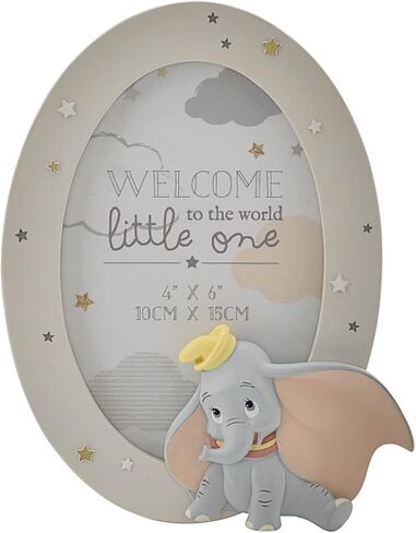 Happy Homewares Magical Beginnings Resin Bambi & Thumper Photo Frame 4" x 6" - Adorable Baby Gift Photo Frame - Officially Licensed in Saudi Arabia