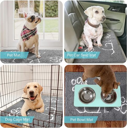 Merelax Indoor Door Mat Entryway Rug, Large Front Door Mats for Dogs, Water Absorbent Mat for Muddy Shoes Dog Paws, Washable Welcome Mat, Non Slip Dog Floor Mats for Entrance, Back Door, 48x30, Black in Kuwait