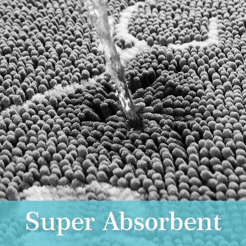 Merelax Indoor Door Mat Entryway Rug, Large Front Door Mats for Dogs, Water Absorbent Mat for Muddy Shoes Dog Paws, Washable Welcome Mat, Non Slip Dog Floor Mats for Entrance, Back Door, 48x30, Black in Kuwait