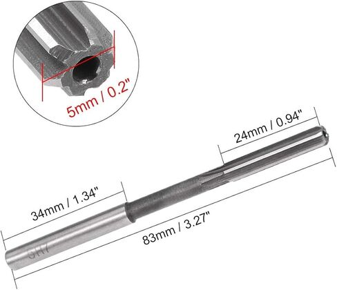 مخرطة الرمي 5 مم، H7 HSS 6-Flute مخرطة آلة، أداة قطع طحن ساق مستديرة، لقمة مثقاب مترية متينة للفولاذ المقاوم للصدأ والثقوب المعدنية الأخرى in Kuwait