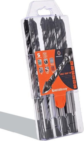 مجموعة لقم مثقاب خرساني من 10 قطع (1/8 انش - 1/2 انش)، رؤوس مثقاب احترافية من الكربيد للزجاج والبلاستيك الصلب والاسمنت والطوب والخشب والبلاط in Kuwait