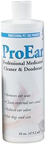 Top Performance Professional ProEar Medicated Pet Dog Cat Ear Cleaner Cleans & Reduces Odors(16 Ounce Bottle) in Kuwait