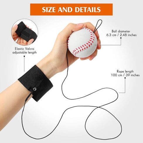 Skylety 6 Pieces Wrist Return Ball Sports Wrist Ball includes Basketball, Baseball and Football On A String Rubber Rebound Ball Wristband Toy for Children Kids Party Favor, Exercise or Play in Saudi Arabia