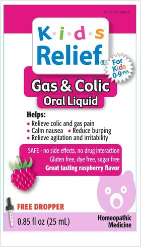 Kids Relief Gas and Colic Oral Solution, Raspberry, 0.85 Fl Oz (Pack of 1) in Saudi Arabia