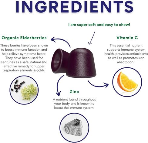 حلوى البيلسان العضوية للأطفال من ويليمنتس | علكات دعم المناعة اليومية للأطفال، مصنوعة من فيتامين C والزنك، عضوي معتمد من وزارة الزراعة الأمريكية، بدون ألوان صناعية أو مواد حافظة | سنتين فما فوق، 60 قطعة in Kuwait