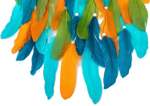 صائدة الأحلام صائدة الأحلام، منسوجة يدويًا من الروطان الطبيعي، ريش الإوز النابض بالحياة، خرزات خشبية، مصنوعة يدويًا لتزيين حائط غرفة نوم السيارة في المنزل، هدية عيد الميلاد، زخارف معلقة - العلامة التجارية HOLSM-III® in Kuwait