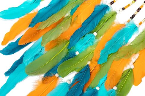 صائدة الأحلام صائدة الأحلام، منسوجة يدويًا من الروطان الطبيعي، ريش الإوز النابض بالحياة، خرزات خشبية، مصنوعة يدويًا لتزيين حائط غرفة نوم السيارة في المنزل، هدية عيد الميلاد، زخارف معلقة - العلامة التجارية HOLSM-III® in Kuwait