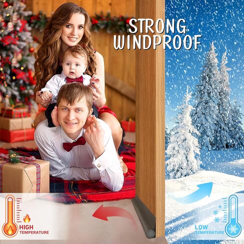 عبوتان من سدادة مسودة الباب - 37 بوصة من جانب واحد تحت مسودة الباب - سدادة عازلة للصوت والغبار والهواء البارد - سدادات مسودة الباب لأسفل الباب، تناسب الأبواب الداخلية والخارجية (أسود) in Kuwait