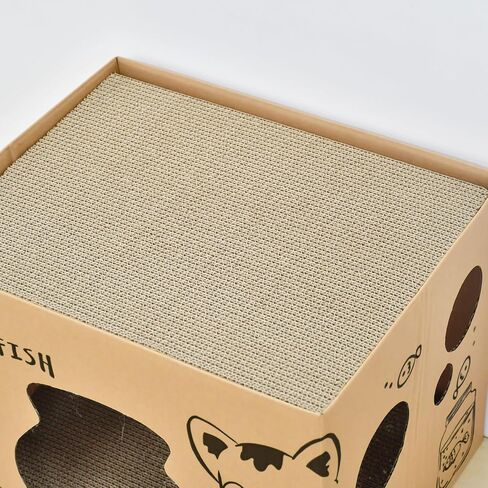 Foldable Two Story Cat House - Double Layer Corrugate Scratchers Box, Condo and House Cat Scratcher Pad Reversible Corrugated Cardboard Cat Scratcher for Indoor Cats Rabbit,Small Animals,Small Pets in Saudi Arabia