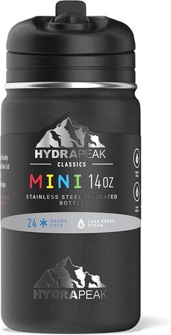 Hydrapeak Mini 14oz Kids Water Bottle with Straw Lid, Insulated Water Bottle Kids, Kids Water Bottle Stainless Steel, Kids Water Bottles (Lavender) in Kuwait