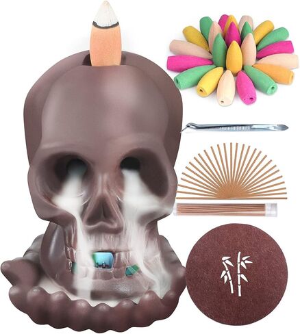 مبخرة من السيراميك مع 120 مخروط بخور من سويو، عصا بخور مع 30 خرزة و30 عصا بخار، زخرفة علاجية in Kuwait