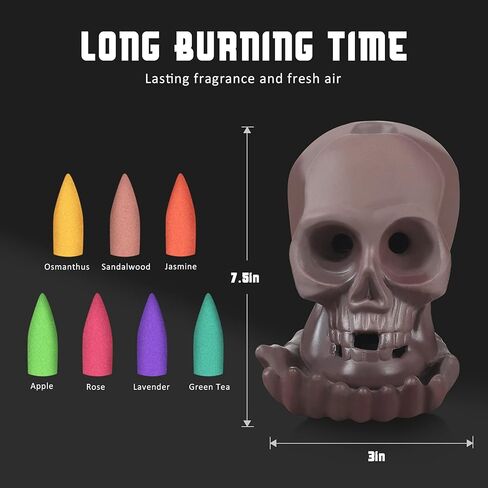 مبخرة من السيراميك مع 120 مخروط بخور من سويو، عصا بخور مع 30 خرزة و30 عصا بخار، زخرفة علاجية in Kuwait