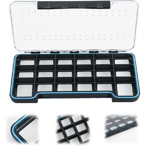 Goture Magnetic Fly Fishing Box - Lightweight Waterproof Fly Tackle box Airtight Stowaway Fly Lure Box Fly Assortment Trout Fishing Flies Case Jig Box for Dry/Wet Flies, Nymphs, Streamers, Popper
