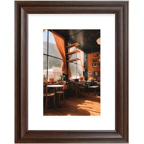 Golden State Art، إطار بني مرتفع مقاس 12 × 16 - حصيرة بيضاء للصور مقاس 8 × 12 - قالب تقليدي مرتفع الارتفاع - لمسة نهائية من الخشب الحبيبي - تركيب على الحائط - صورة/مناظر طبيعية - زجاج مقسى، فتحة واحدة in Kuwait