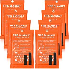 Jerify 8 Pack Fire Blanket for Home Emergency Fire Blanket 47 x 47 Inch Kitchen Fire Suppression Blanket Fiberglass Fire Blanket Flame Retardant Protection and Heat Insulation (Red)