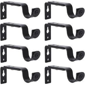 Creatyi Set of 8 Curtain Rod Brackets for 3/4 or 5/8 Inch Rod (Black) in Kuwait