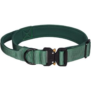 Tactical Dog Collar, Adjustable Military Training Nylon Dog Collar with Control Handle and Heavy Metal Buckle for Medium and Large Dogs (M, Black) in Kuwait
