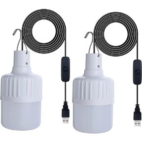 XYSRZ 2 Pack USB Light Bulb, Portable LED Lamp for Garage Warehouse Car Truck Fishing Boat Outdoor Portable LED Bulb, Emergency Light, or Children Bed Lamp (5W) in Kuwait