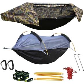 WintMing Hammock with Mosquito Net and Rain Fly Cover 3 in 1 Camping Hammock Tent 440lbs Load
