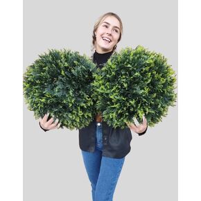 365 Curb Appeal Set of 2 Large Topiary Balls (Large Cedar)