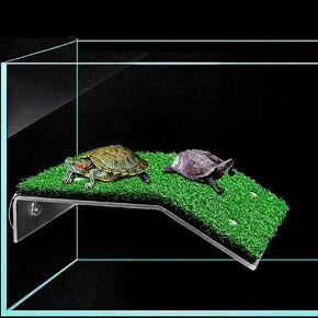 HIERYAN Turtle Basking Platform, Tortoise Ramp Reptile Tank Ladder Resting Terrace, Tortoise Ramp Reptile Ladder Resting Terrace Fish Tank Aquarium Turtle Dock Floating Décor in Kuwait