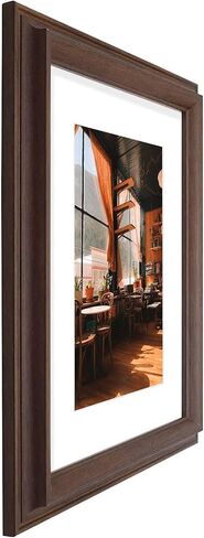 Golden State Art, 11x14 Photo Frame with 8x10 Ivory Picture Mat and Real Glass - 1.8-inch Width (Brown) in Saudi Arabia