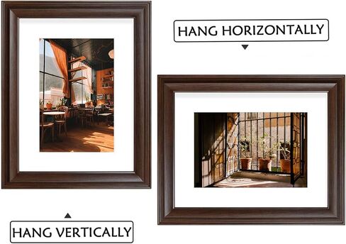 Golden State Art, 11x14 Photo Frame with 8x10 Ivory Picture Mat and Real Glass - 1.8-inch Width (Brown) in Saudi Arabia