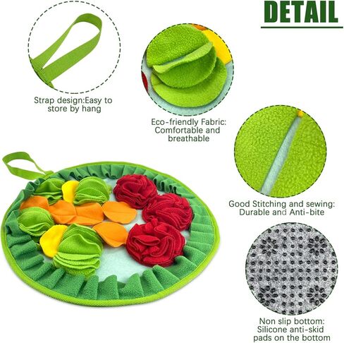 WishLotus حصيرة الشم للحيوانات الأليفة خالية من الانزلاق مع حبل معلق، حصيرة الشم للكلاب لاستهلاك الطاقة وتخفيف التوتر، حصيرة الشم للحيوانات الأليفة للأرانب والهامستر والكلاب لتحسين الهضم (الزهور الكثيفة) in Kuwait