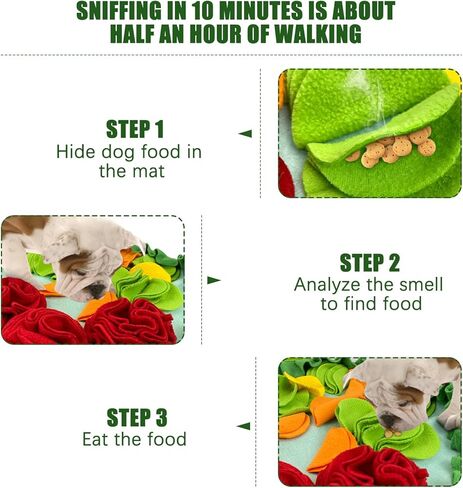 WishLotus حصيرة الشم للحيوانات الأليفة خالية من الانزلاق مع حبل معلق، حصيرة الشم للكلاب لاستهلاك الطاقة وتخفيف التوتر، حصيرة الشم للحيوانات الأليفة للأرانب والهامستر والكلاب لتحسين الهضم (الزهور الكثيفة) in Kuwait