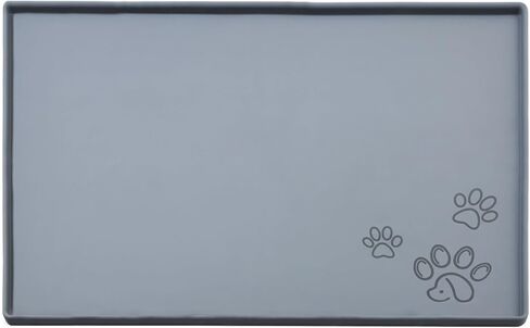 Silicone Pet Food Mat, Dog Feeding Mat and Water Bowl Placemat, Dishwasher Safe, Raised Edges to Prevent Spills, Non-Slip Waterproof Tray to Stop Messes on Floor in Kuwait