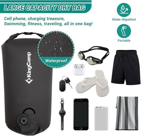 KingCamp Air Pump Sack, Roll Top Compression Pump Bag for Inflation Sleeping Mats, Ultralight Pump Sack for Camping Foam Sleeping Pad Mattress, Multi-Use Waterproof Outdoor Dry Bag Storage Bag in Saudi Arabia