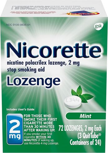 Nicorette 2 mg Nicotine Lozenges to Quit Smoking - Mint Flavored Stop Smoking Aid, 72 Count in Kuwait