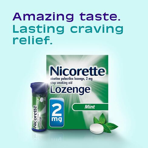 Nicorette 2 mg Nicotine Lozenges to Quit Smoking - Mint Flavored Stop Smoking Aid, 72 Count in Kuwait