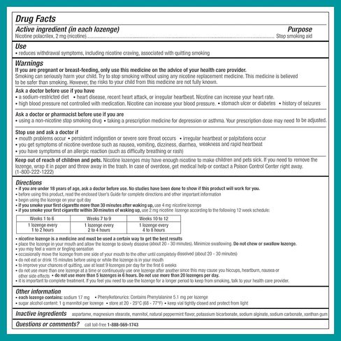 Nicorette 2 mg Nicotine Lozenges to Quit Smoking - Mint Flavored Stop Smoking Aid, 72 Count in Kuwait
